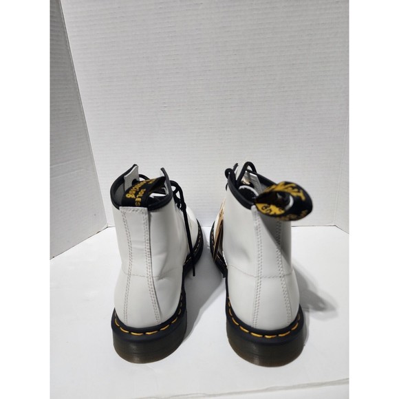 New Dr. Martens 101 YS Mid White Leather Yellow Stitch 6 Eyelets Size 9 M /W 10 main image 7